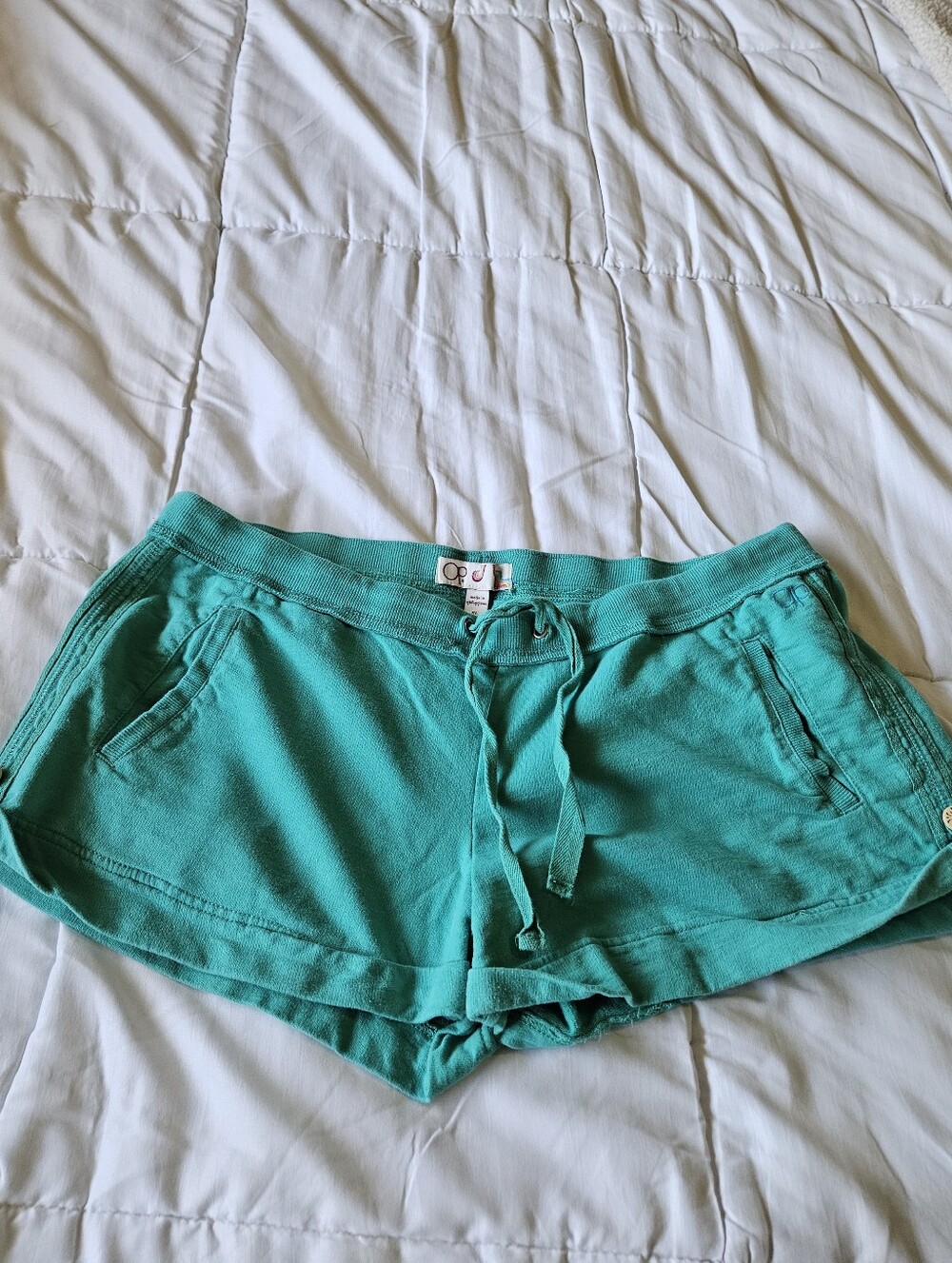 Op - Ocean Pacific Teal Green Lounge Terry Shorts - Size XL